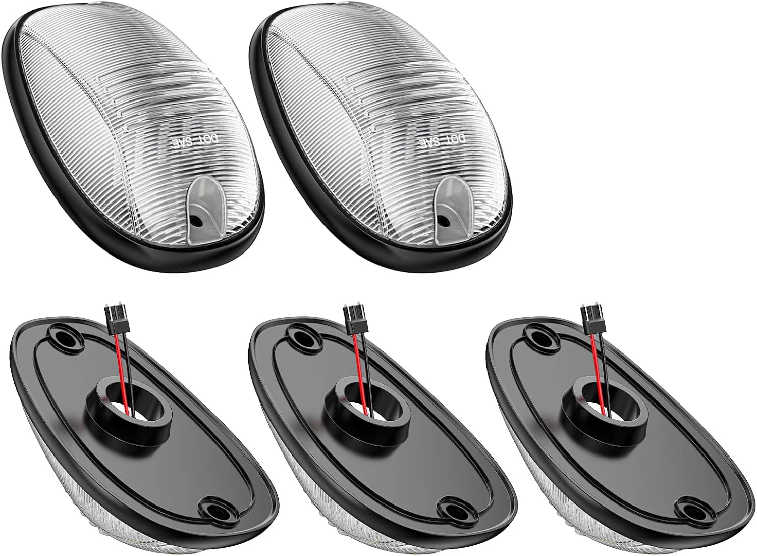 2003-2018 Dodge Ram HD Smoked Clear White Amber LED Roof Cab Lights - Image 4
