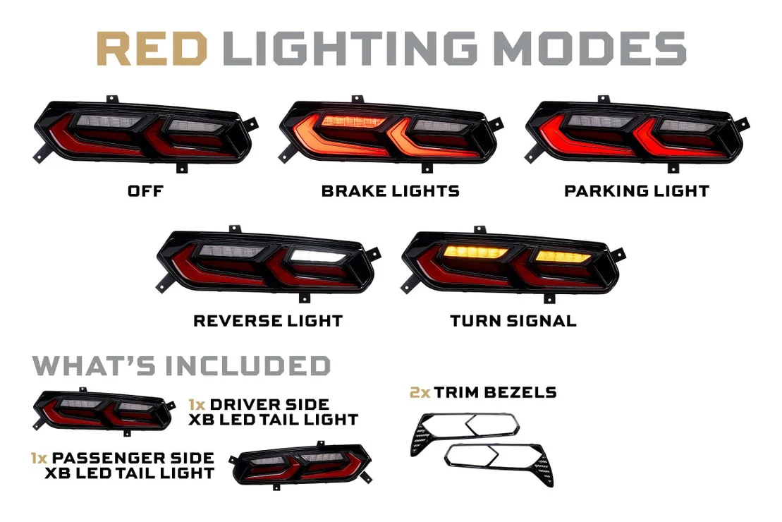2014-2019 C7 Corvette Red Smoked XB LED Tail Lights Assemblies - Image 6