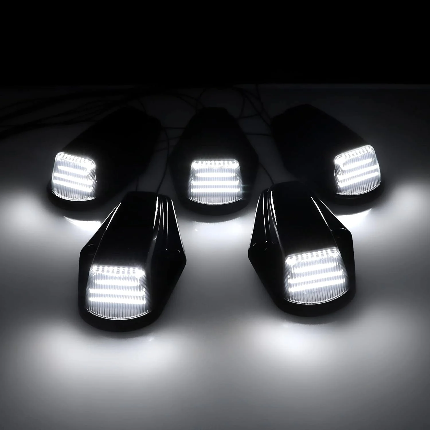 1984-1998 Ford F250 Super Duty Clear Smoked White Amber LED Roof Cab Lights - Image 3