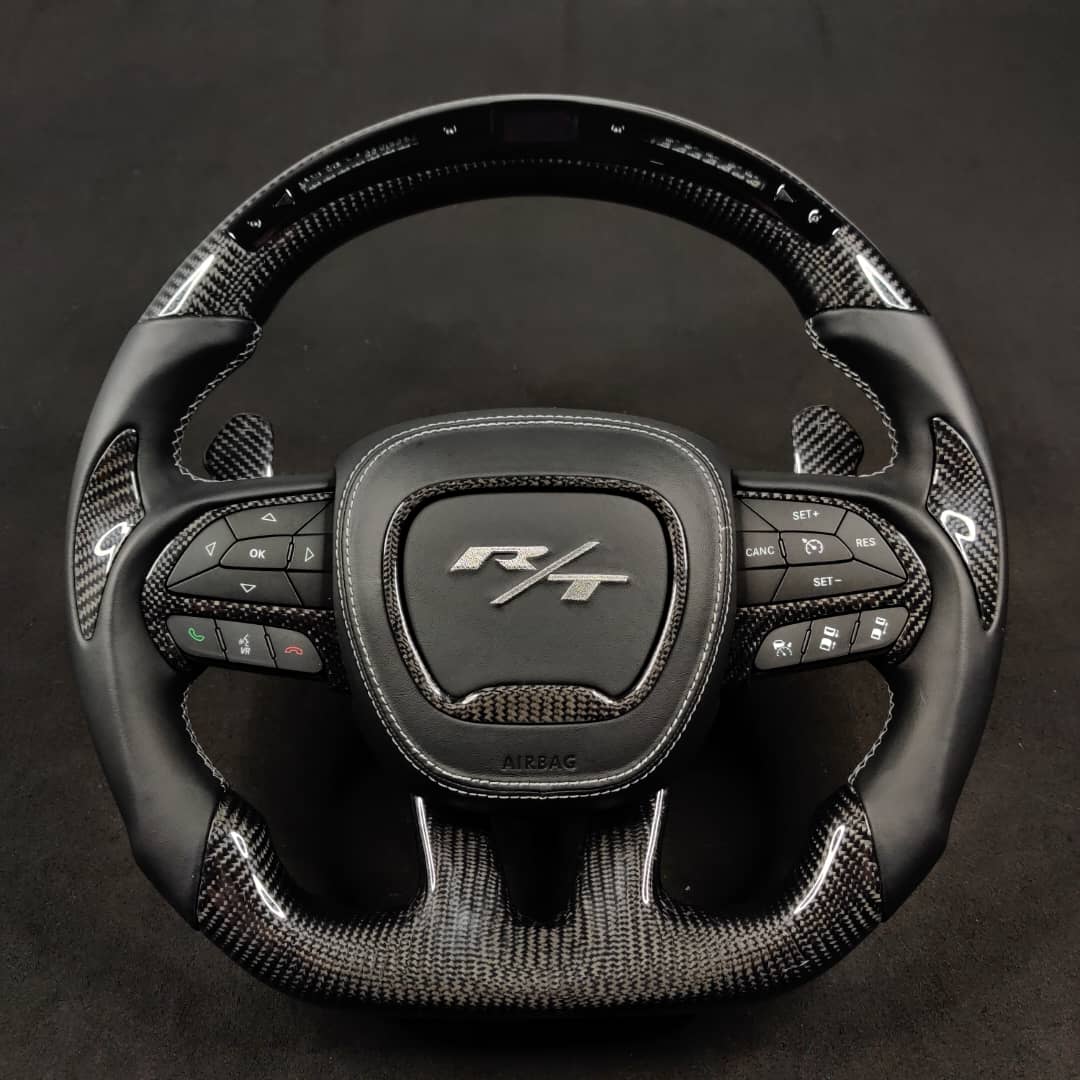 2015-2023 Dodge Charger Challenger Custom Carbon Fiber LED Steering Wheel - Image 56