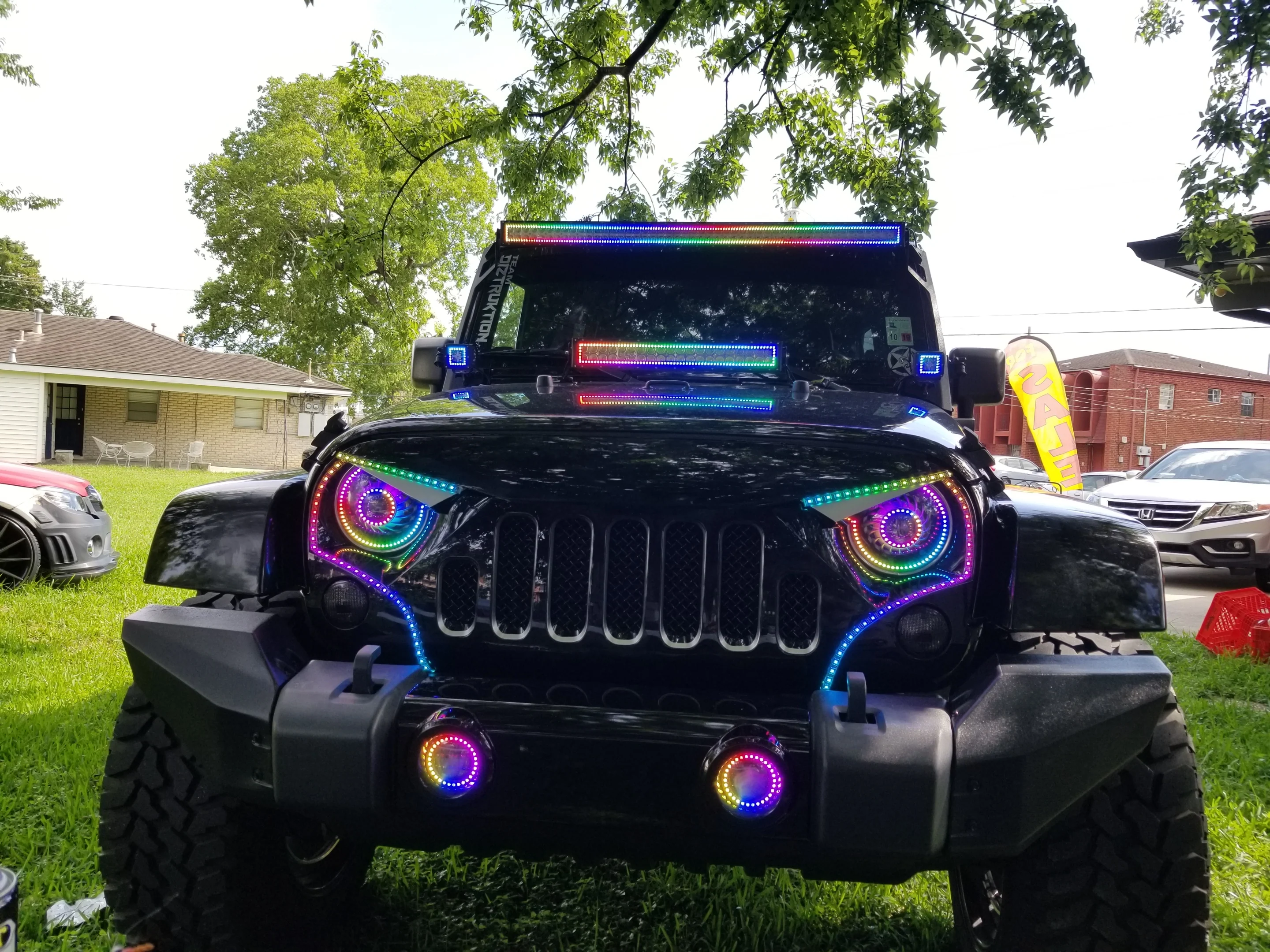 1997-2018 Jeep Wrangler JK RGBW Color-Chasing LED Halo Kit - Image 5