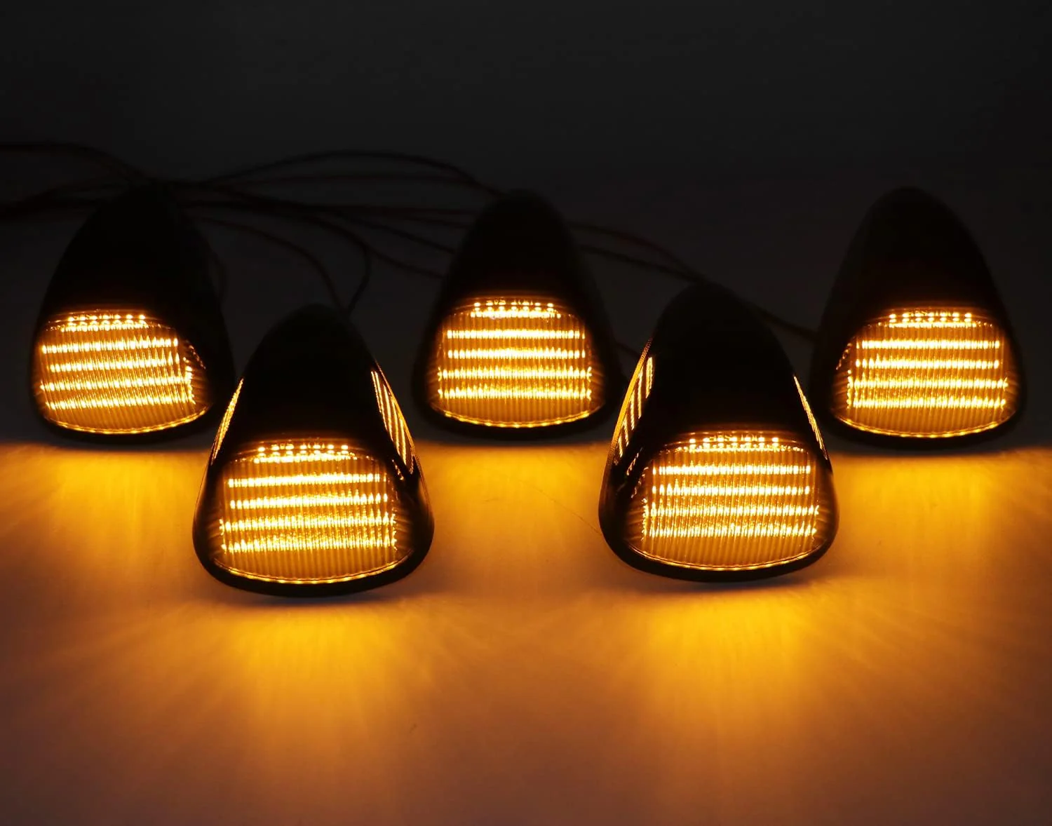 1999-2016 Ford F250 Super Duty Clear Smoked White Amber LED Roof Cab Lights - Image 5