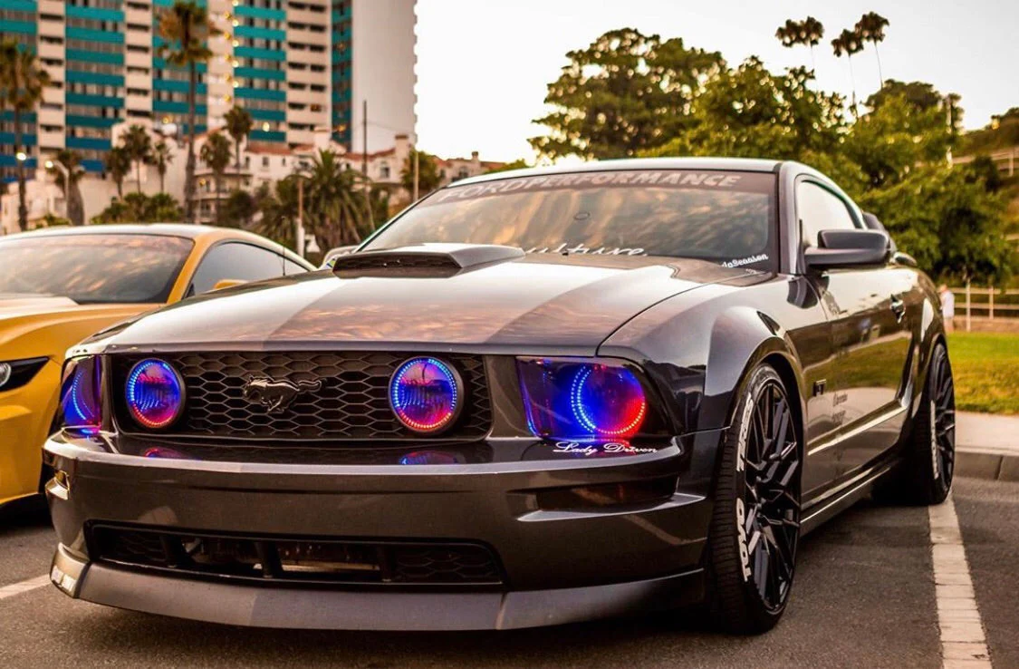 2005-2009 Ford Mustang RGBW Color-Chasing LED Halo Headlights (Flow Series) - Image 3