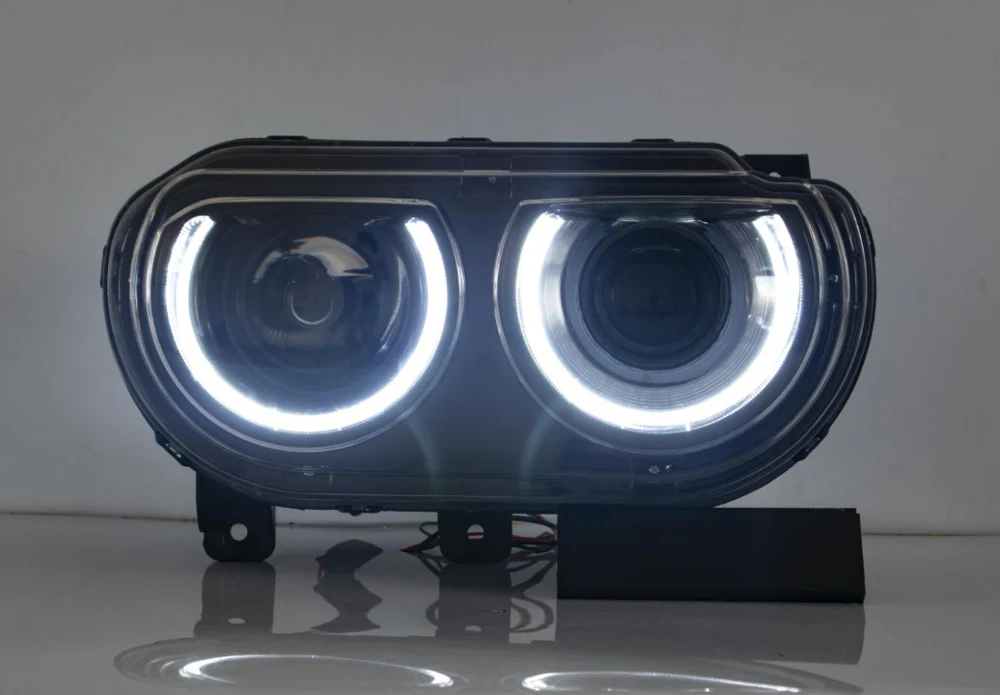 2008-2014 Dodge Challenger RGBW Color-Chasing LED Halo DRL Projector Headlights - 2015+ Style Design - Image 11