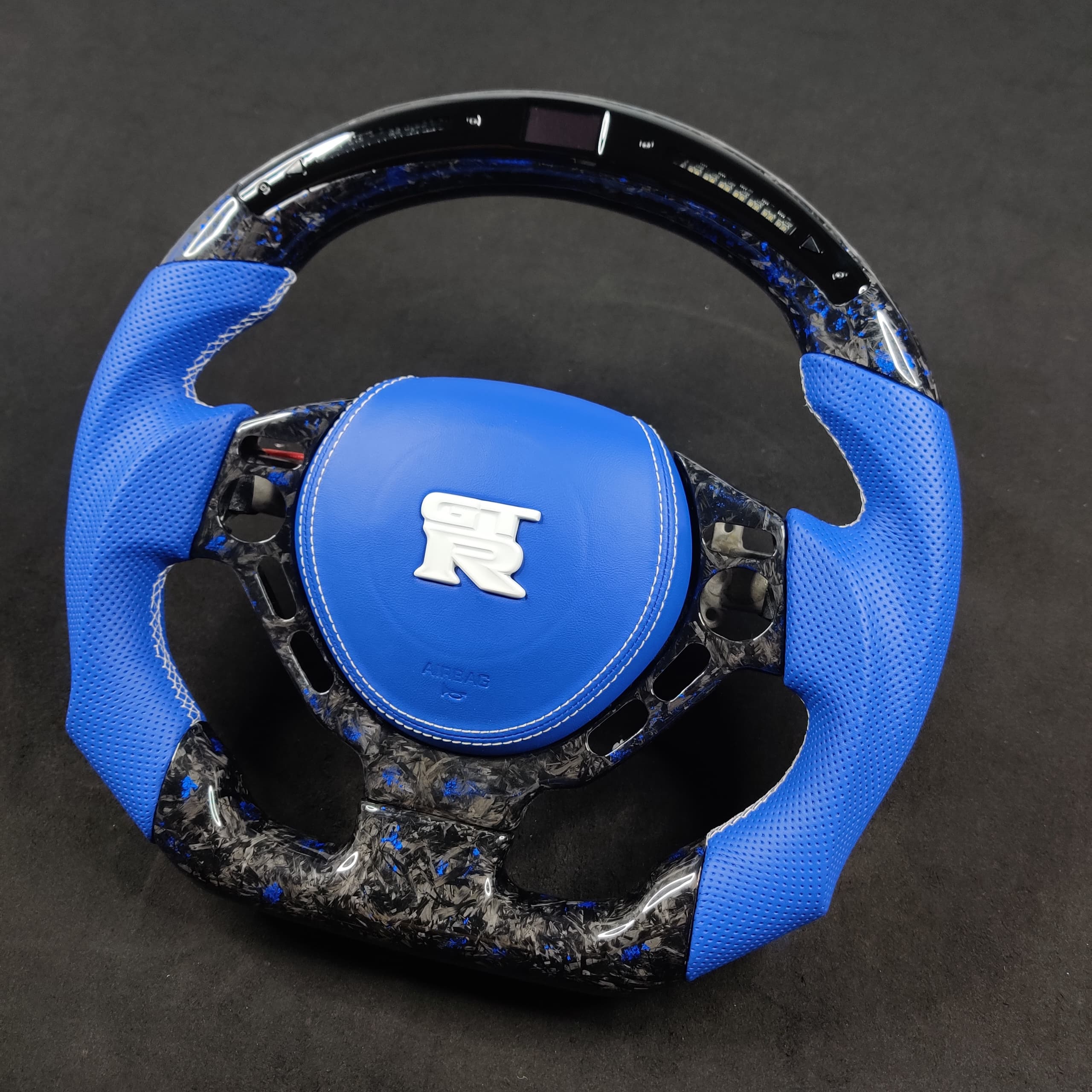2008-2016 Nissan GTR R35 Custom Carbon Fiber Steering Wheel w/ LED RPM Display - Image 10
