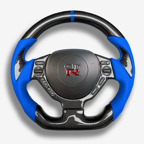 2008-2016 Nissan GTR R35 Custom Carbon Fiber Steering Wheel w/ LED RPM Display - Image 22