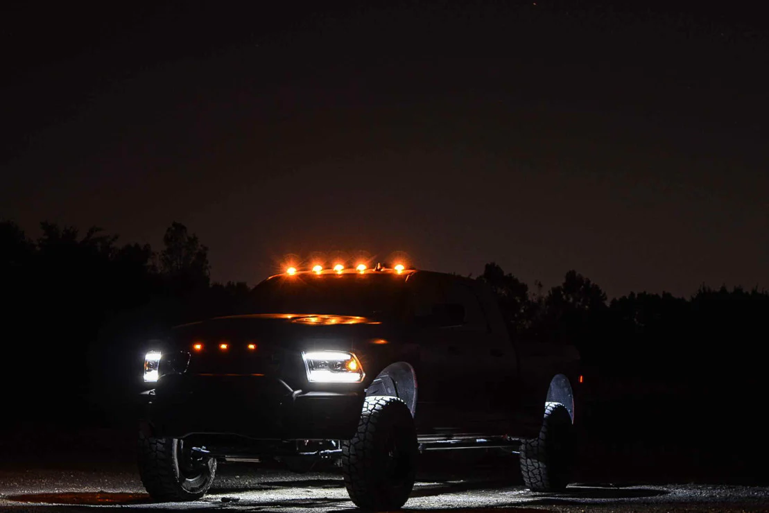 2009-2018 Dodge Ram XB White Amber LED DRL Projector Headlights - Image 10