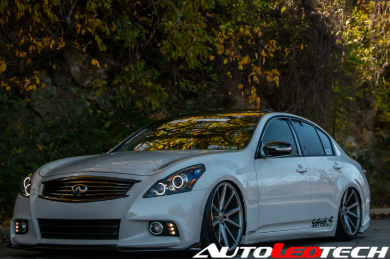 2010-2015 Infiniti G37 G25 Q40 Sedan RGBW Flow Series LED Halo Prebuilt Headlights - Image 24