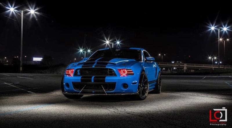 2010-2014 Ford Mustang RGBW Flow Series LED DRL Halo Prebuilt Headlights - Image 18