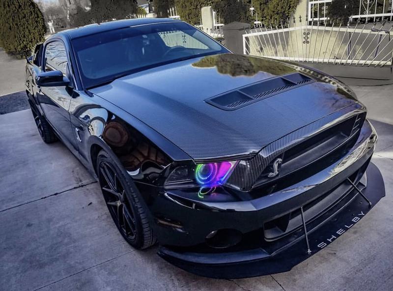 2010-2014 Ford Mustang RGBW Flow Series LED DRL Halo Prebuilt Headlights - Image 19