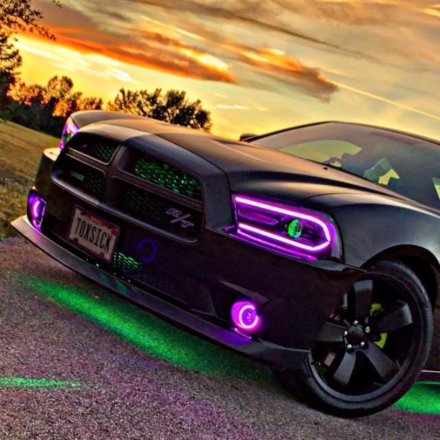 2011-2014 Dodge Charger RGBW Flow Series LED DRL Projector Headlights - Image 21