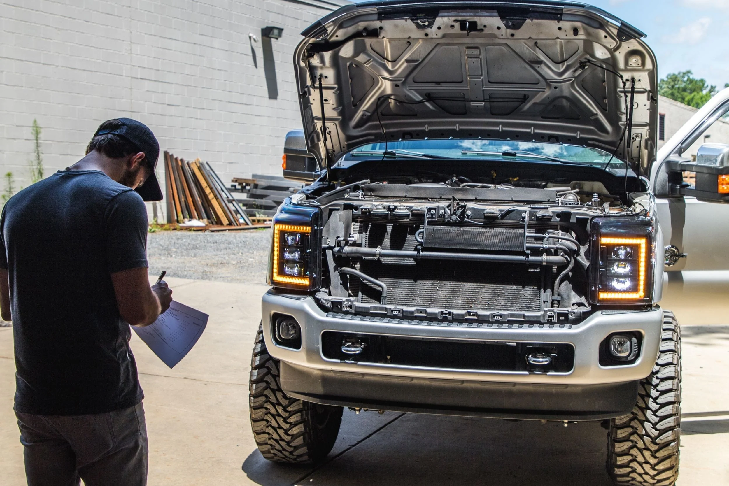 2011-2016 Ford Super Duty F250 White Amber XB LED DRL Projector Headlights - Image 14