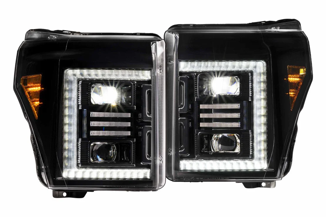 2011-2016 Ford Super Duty F250 XB HYBRID LED DRL Projector Headlights - Image 7