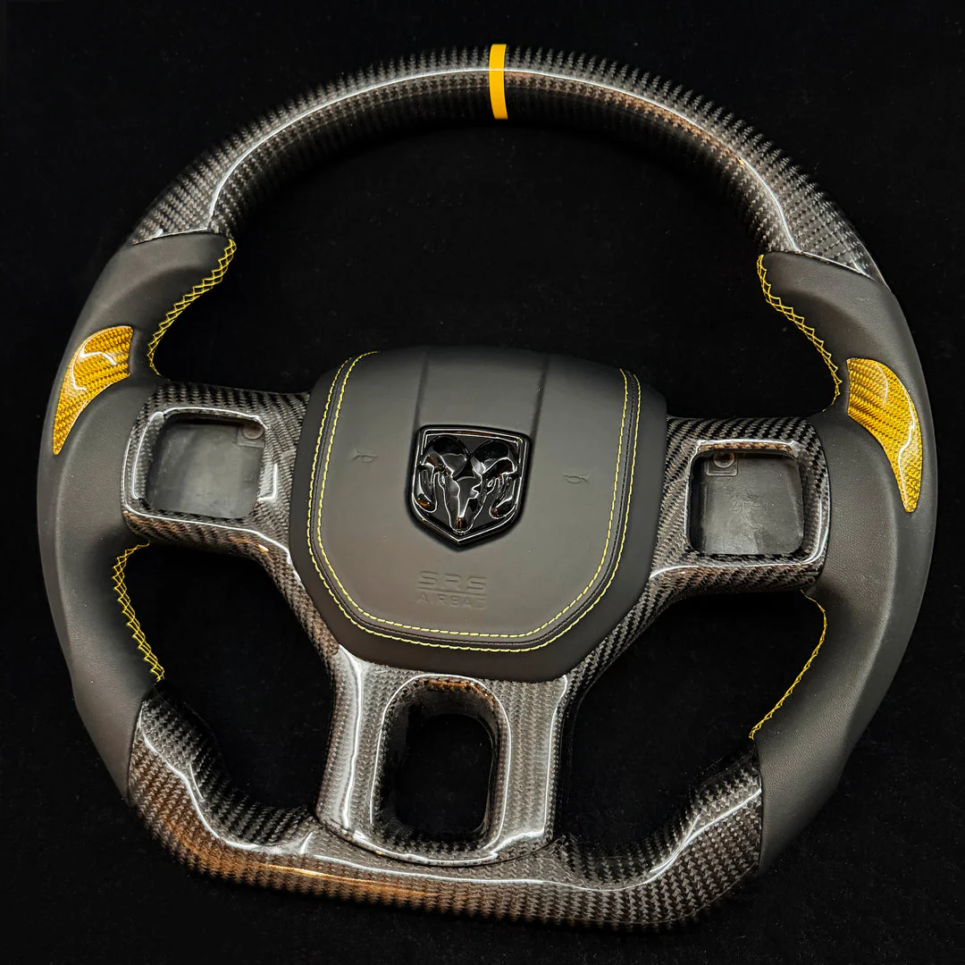 2012-2018 Dodge Ram Custom Carbon Fiber Steering Wheel - Image 7