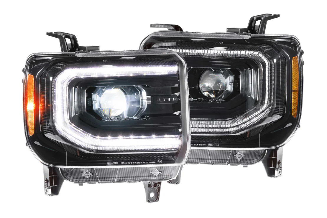 2014-2019 GMC Sierra 1500 2500 HD LED DRL Projector Replacement Headlights - Image 3