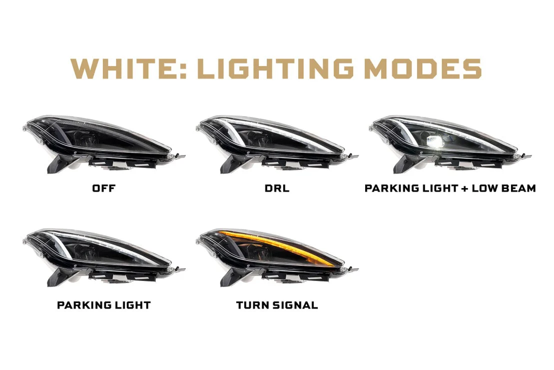 2014-2019 Chevy Corvette FACELIFT LED DRL Projector Headlights - C8 Design - Image 5