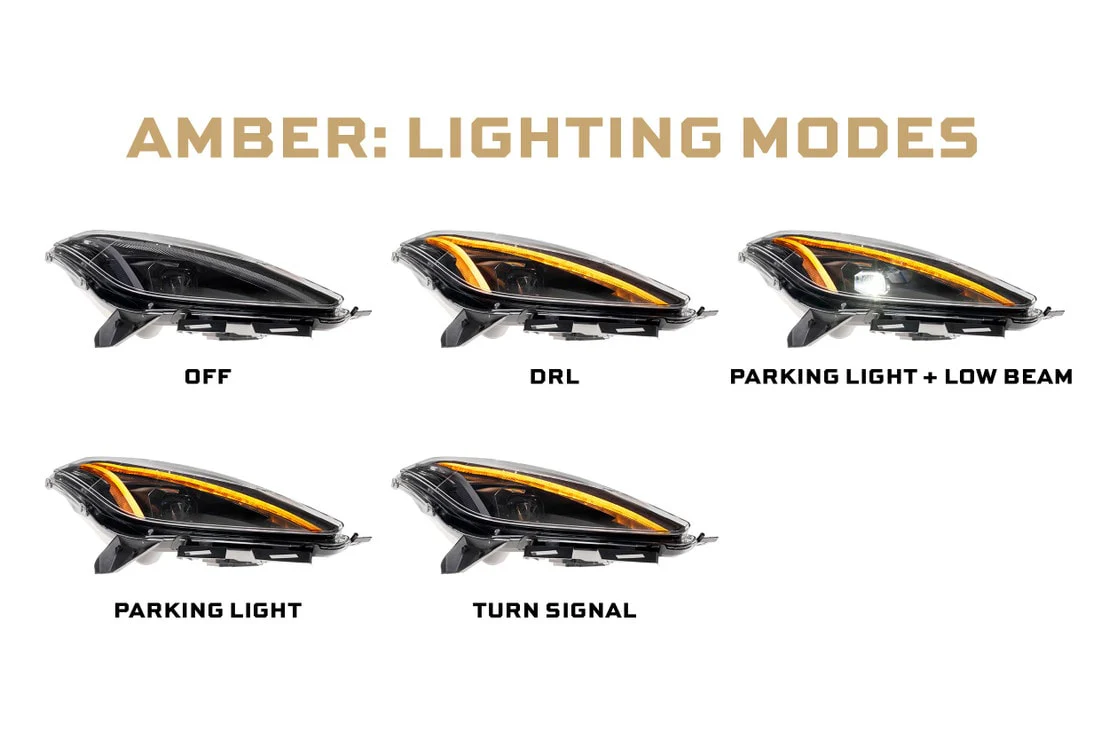 2014-2019 Chevy Corvette FACELIFT LED DRL Projector Headlights - C8 Design - Image 9