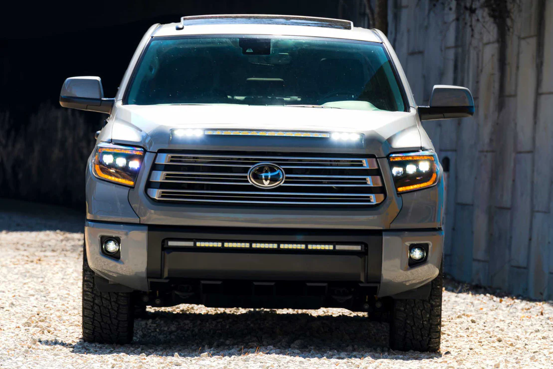 2014-2021 Toyota Tundra Amber LED DRL Projector Replacement Headlights V2 - Image 2
