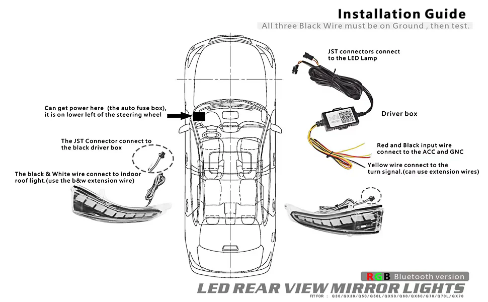 2014-2024 Infiniti Q50 Flow Series RGB LED Bumper Lights - Image 20