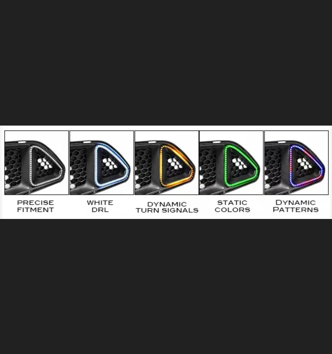 2015-2017 Ford Mustang GT RGBW Flow Series LED Exterior Grill Lights - Image 5
