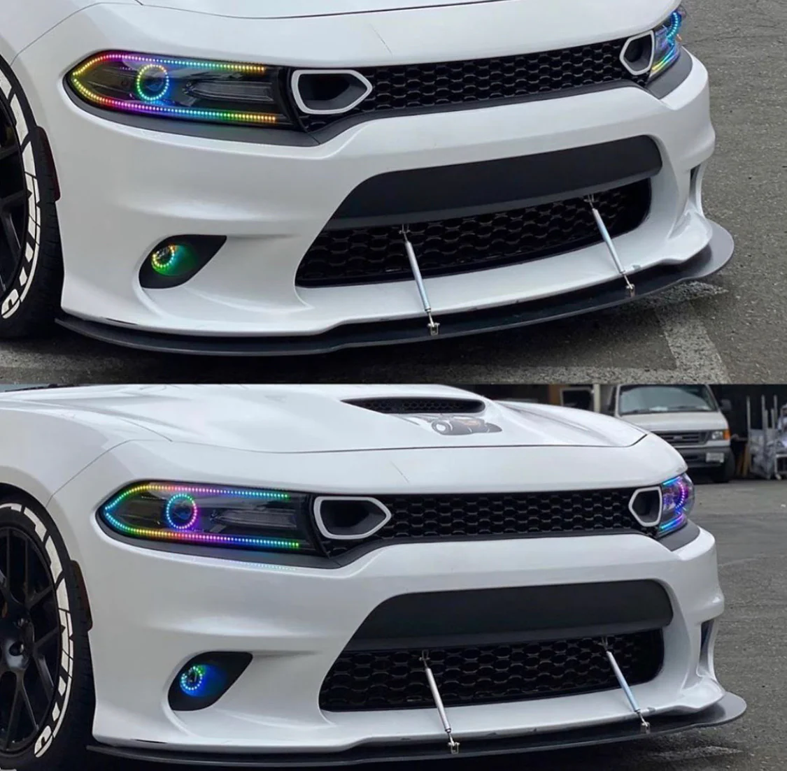2015-2023 Dodge Charger RGBW Flow Series LED DRL Prebuilt Halo Headlights - Image 40