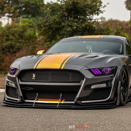 2015-2017 Ford Mustang Flow Series RGBW LED DRL Halo Prebuilt Headlights - Image 6
