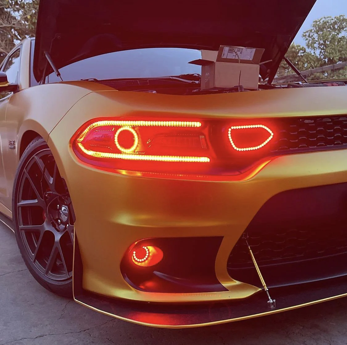 2015-2023 Dodge Charger RGBW Flow Series LED Grill Snorkel Air Intake Halo Kit - Image 11