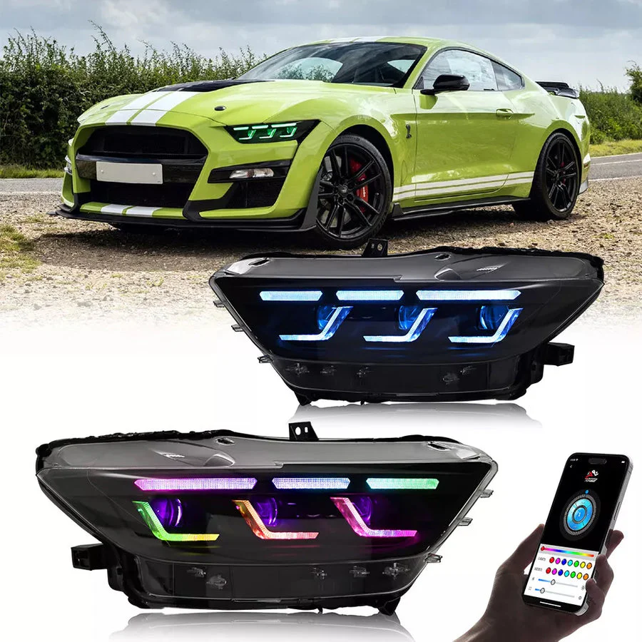 2015-2017 Ford Mustang S650 Style LED DRL Headlights - Image 14
