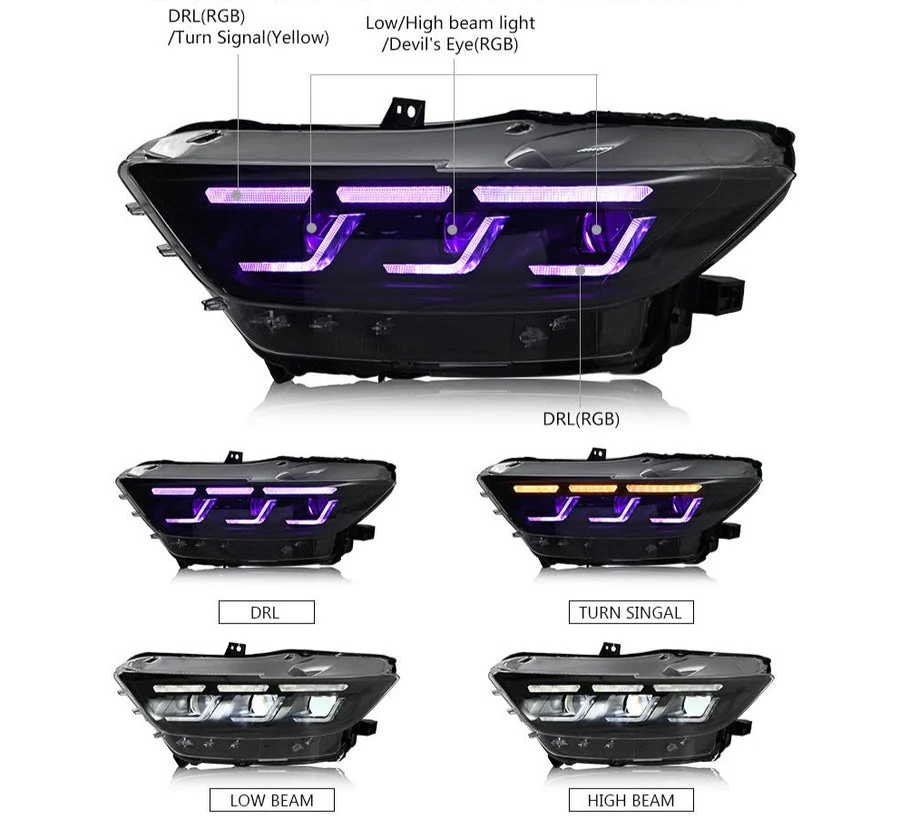 2015-2017 Ford Mustang S650 Style LED DRL Headlights - Image 17