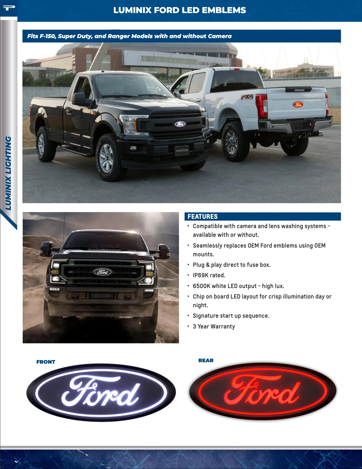 2015-2026+ Ford F150 Illuminated Red LED Tailgate Emblem Logo - Image 14