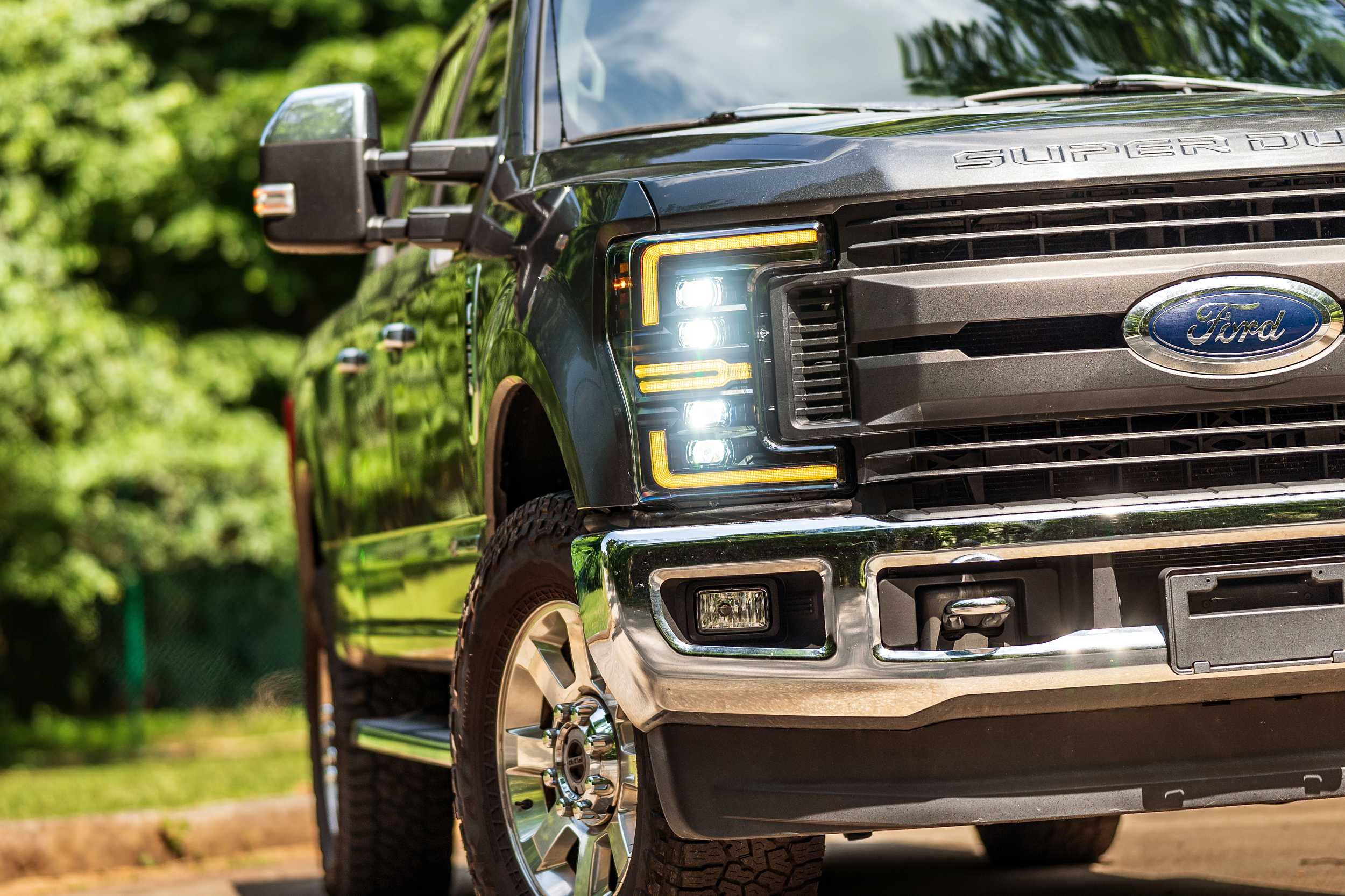 2017-2019 Ford Super Duty White Amber LED DRL Headlights - Image 15