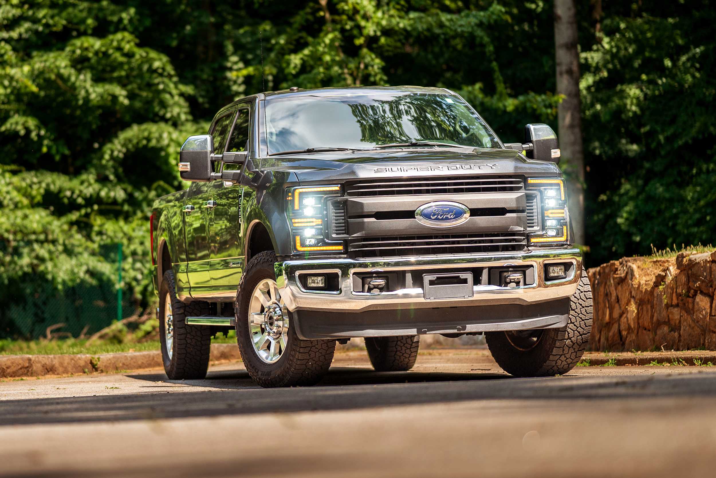 2017-2019 Ford Super Duty White Amber LED DRL Headlights - Image 16