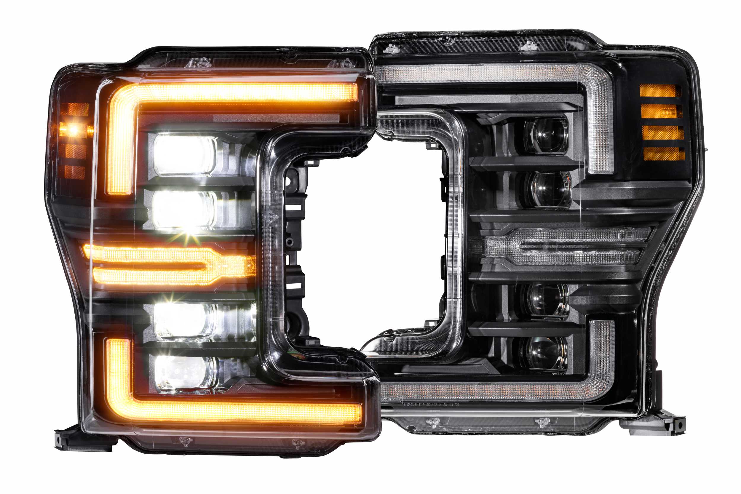 2017-2019 Ford Super Duty White Amber LED DRL Headlights - Image 6