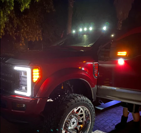 2017-2022 Ford F250 F350 Super Duty Clear Smoked White Amber LED Roof Cab Lights - Image 11