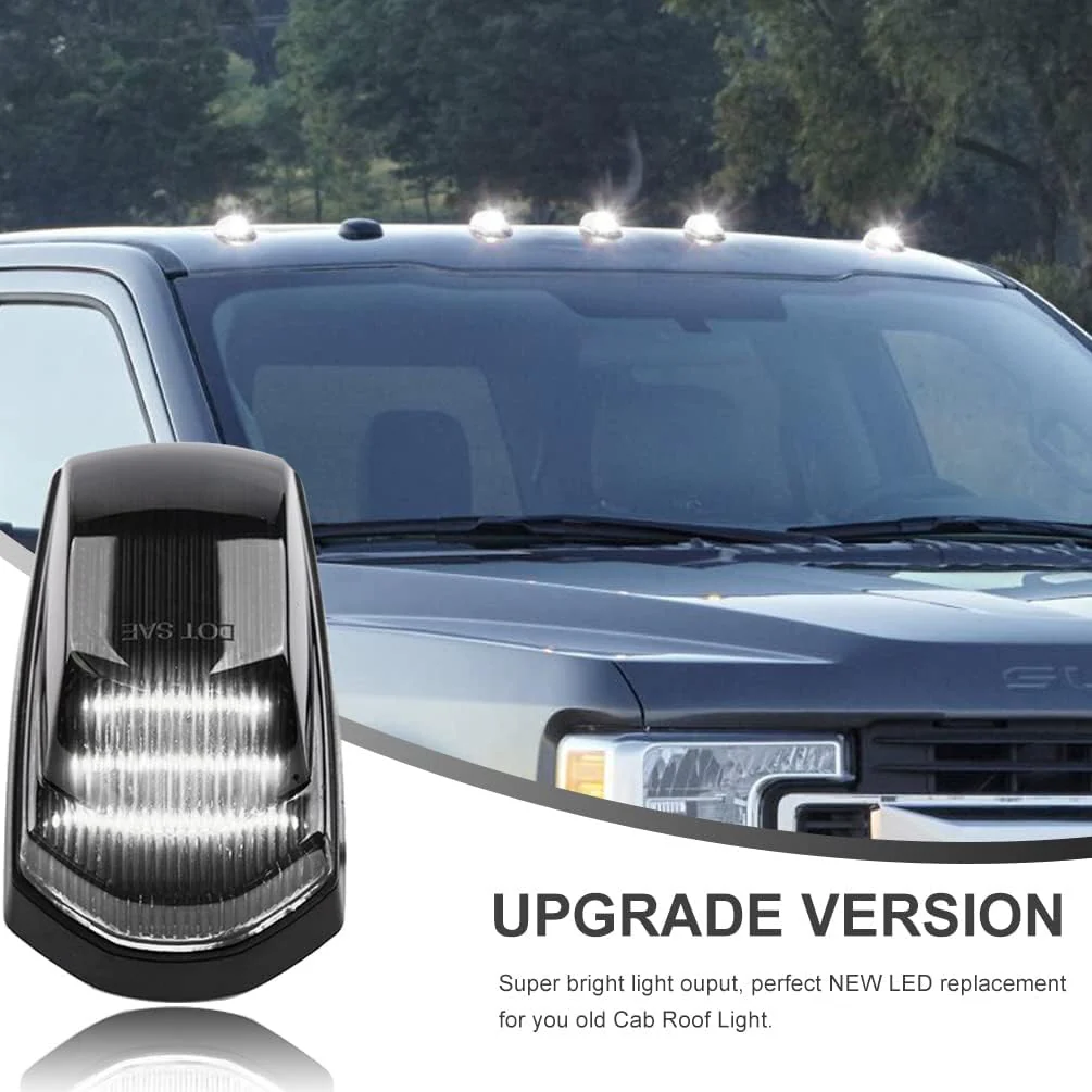 2017-2022 Ford F250 F350 Super Duty Clear Smoked White Amber LED Roof Cab Lights - Image 7
