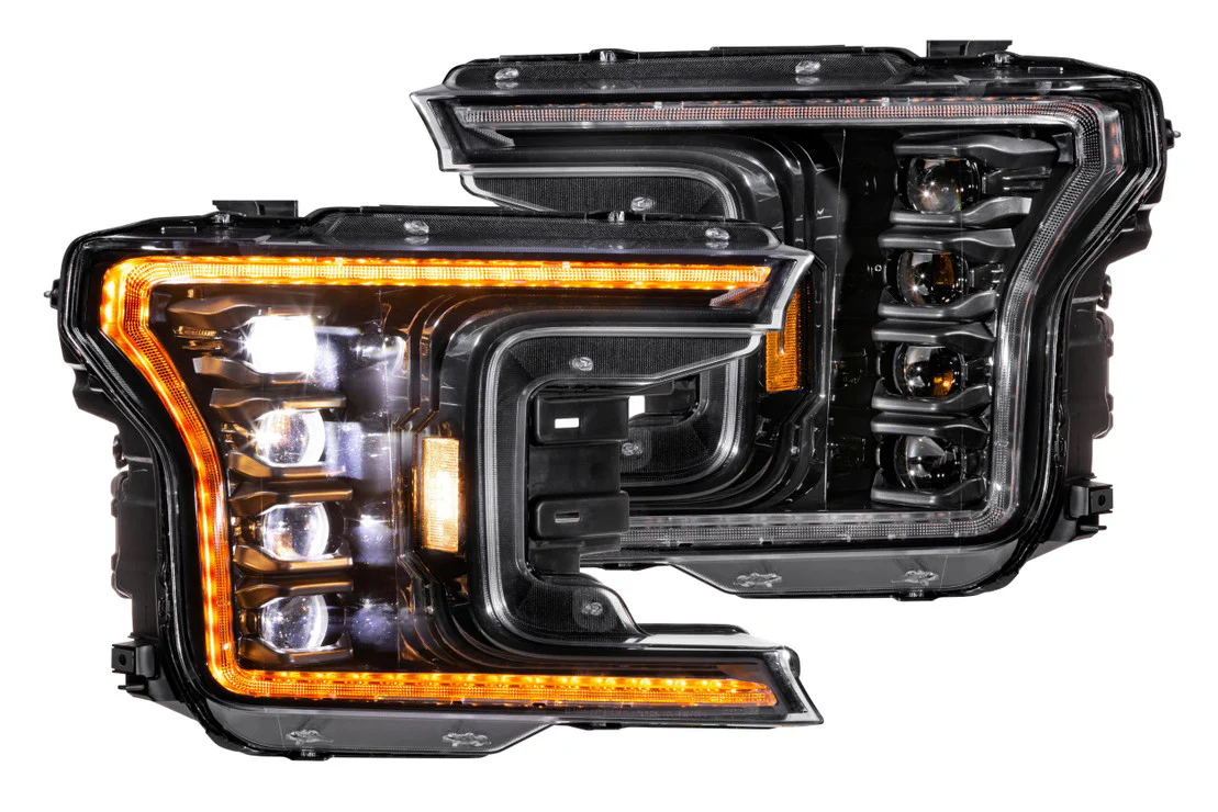 2018-2020 Ford F150 Amber LED DRL Projector Headlights - Image 3