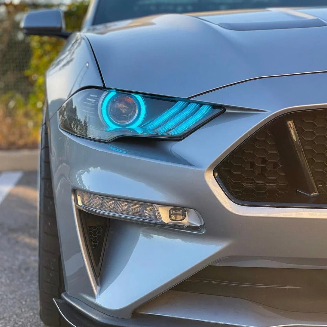 2018-2023 Ford Mustang RGBW Flow Series LED DRL Halo Headlights - Image 39