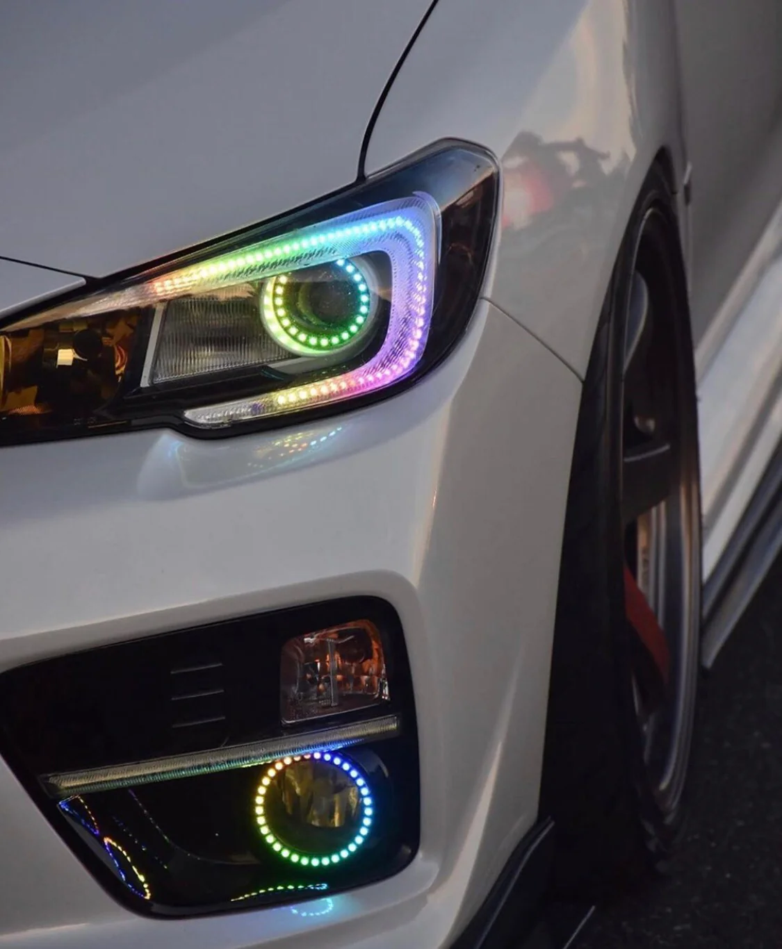 2018-2021 Subaru WRX STI RGBW Flow Series C-Bar LED DRL Board Halo Kit - Image 5