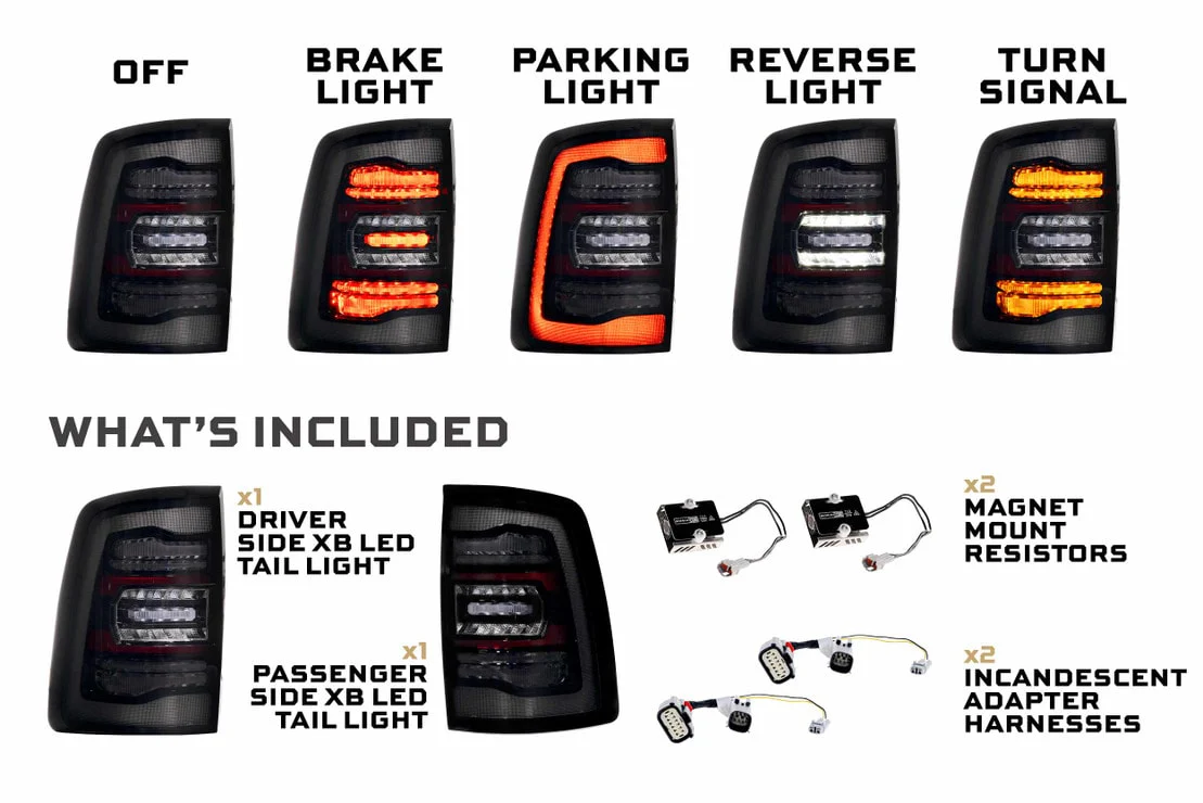 2019-2024 Ram HD 2500 Red Smoked XB LED Tail Lights - Image 5