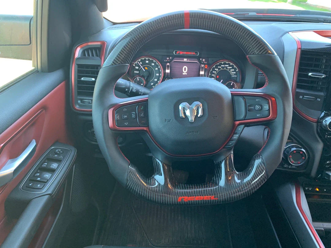 2019-2025+ Ram 1500 2500 HD Custom Carbon Fiber Steering Wheel - Image 14