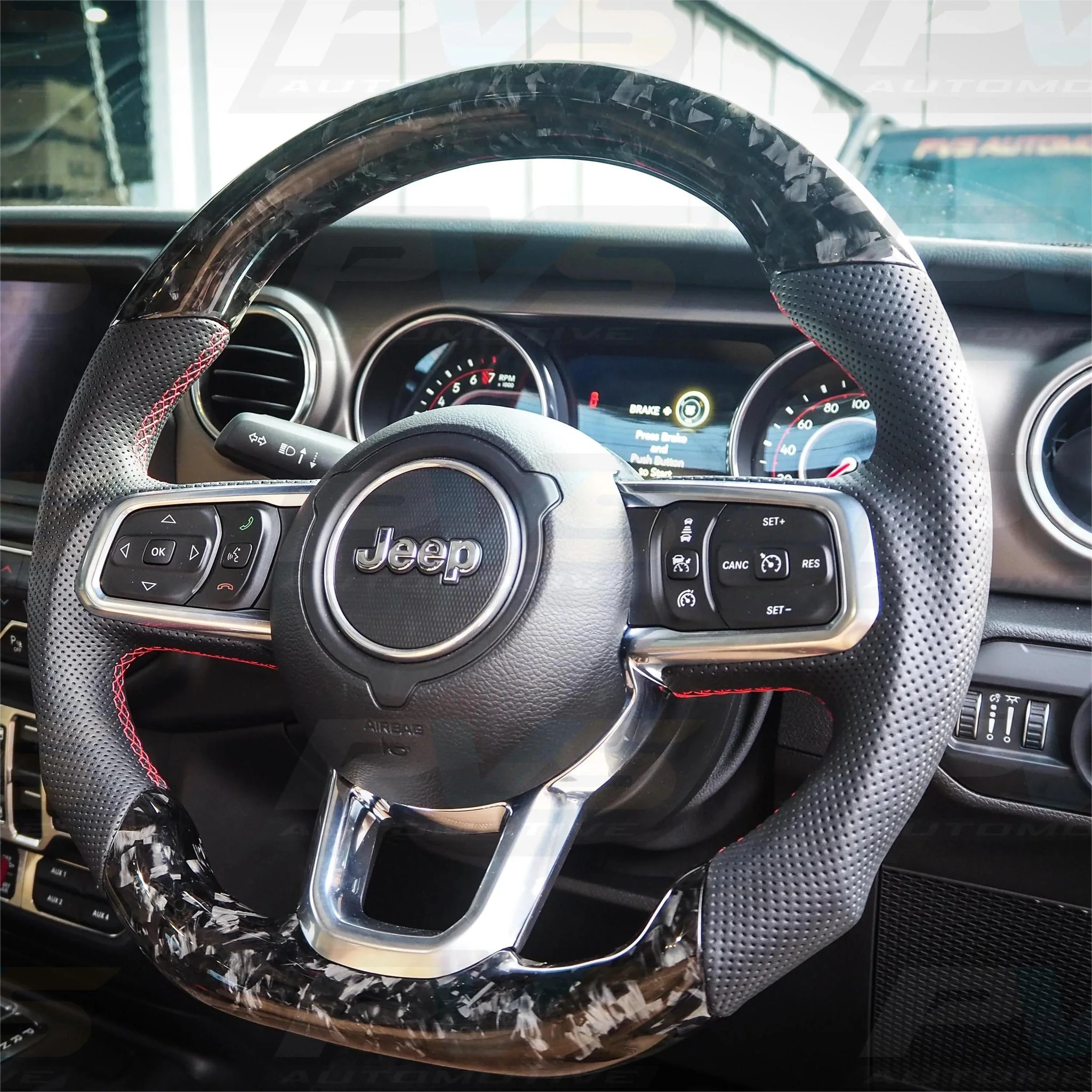 2019-2026+ Jeep Wrangler JL Gladiator JT Custom Carbon Fiber Steering Wheel - Image 10