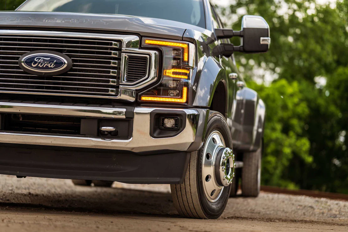 2020-2022 Ford Super Duty F250/F350 Amber LED DRL Projector Headlights - Image 7