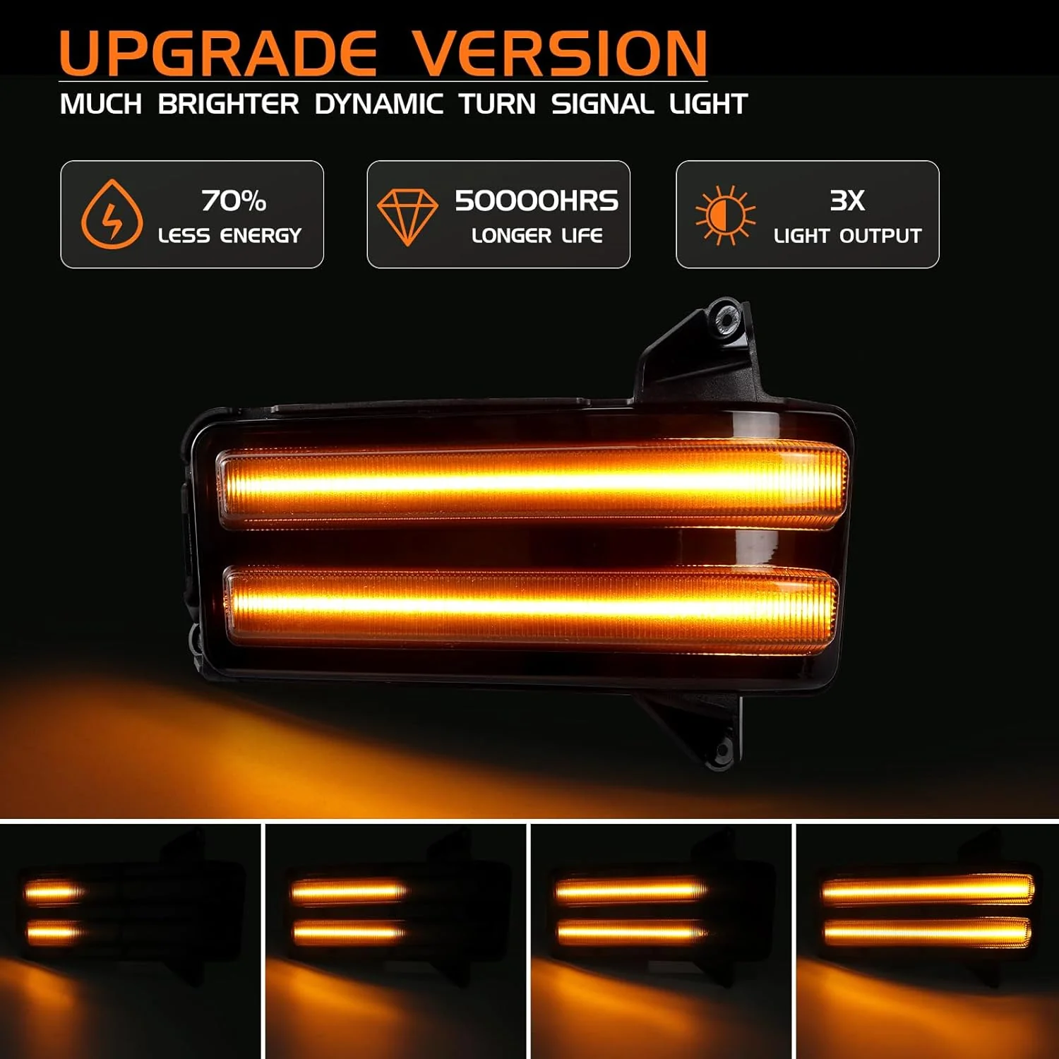 2020-2026+ GMC Chevy Sierra Silverado Smoked Switchback LED Mirror Lights - Image 3