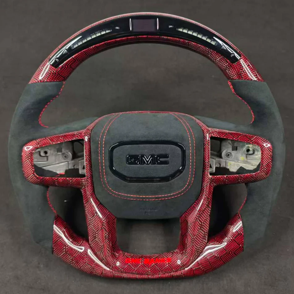 2020-2026+ GMC Sierra 1500 2500 HD Custom Carbon Fiber Steering Wheel - Image 4