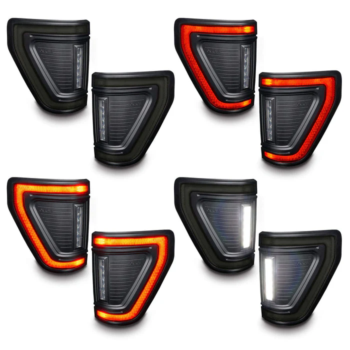 2021-2026+ Ford F150 & Raptor Red Smoked LED Flush Mount Tail Lights - Image 2