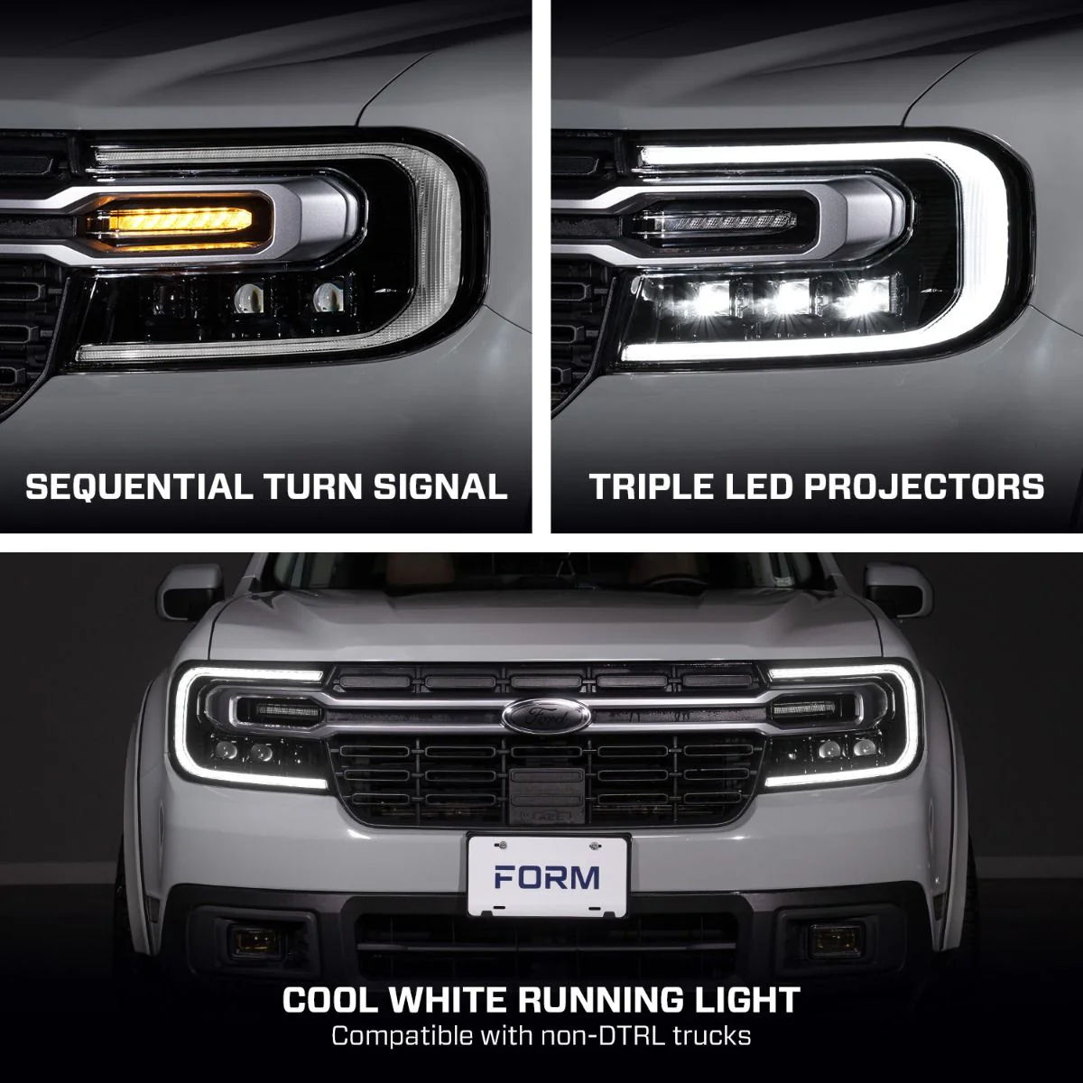 2022-2024 Ford Maverick Sequential LED DRL Projector Headlights - Image 3