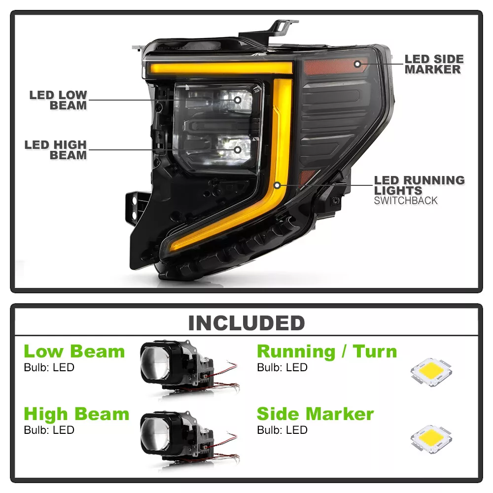 2022-2025+ GMC Sierra 1500 RGBW Flow Series LED DRL Headlights - Image 11