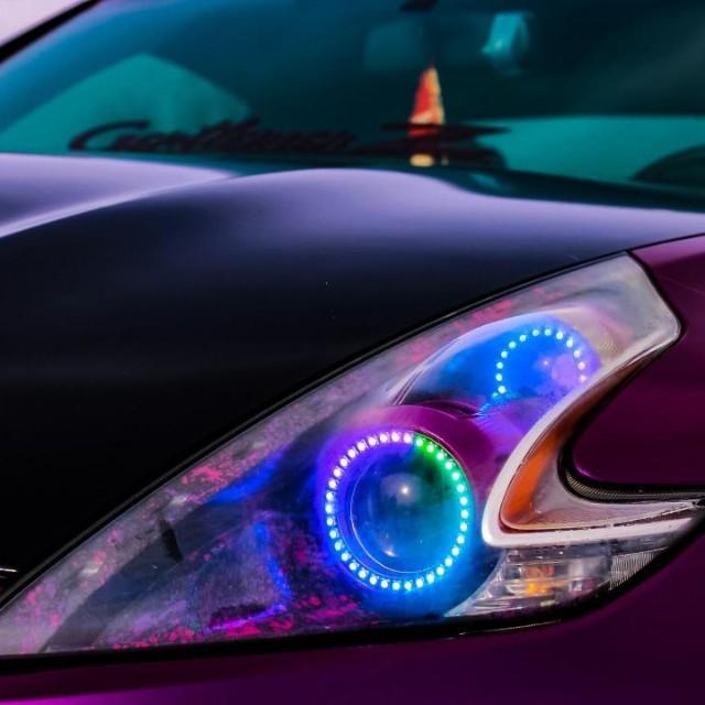2009-2020 Nissan 370z RGBW Flow Series LED Halo Kit - Image 4