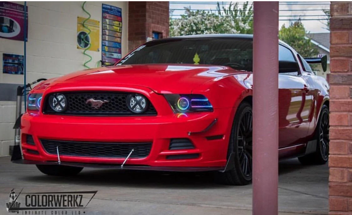 2011-2014 Ford Mustang RGBW Flow Series LED Projector Halo Kit - Image 6