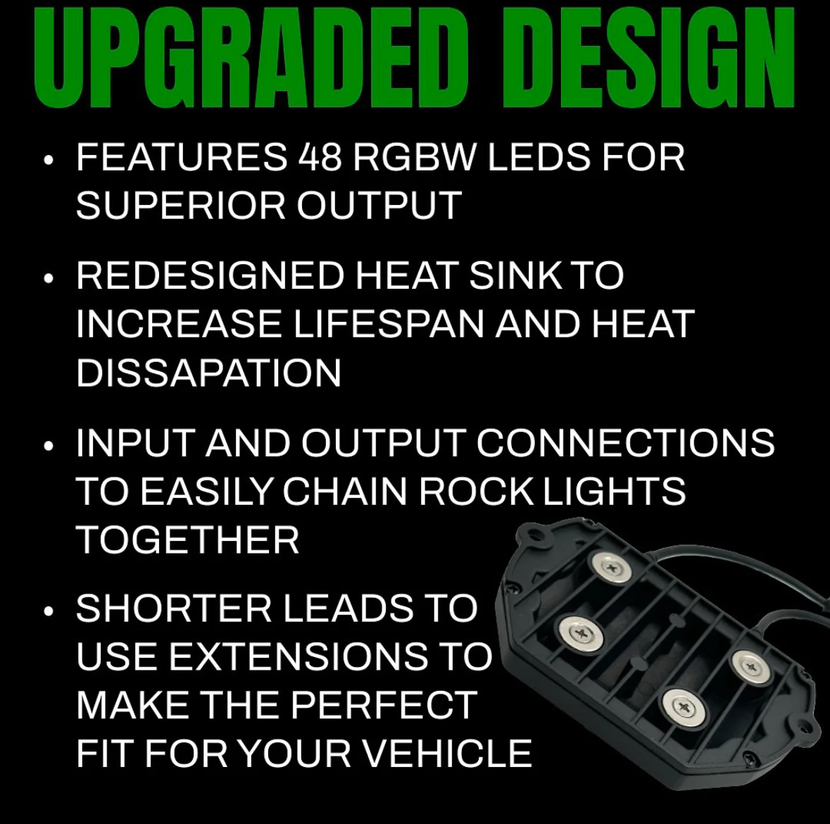 Hyper Pro MAX 104W RGBW LED Rock Lights Pod Kit (9100 Lm) - Image 3